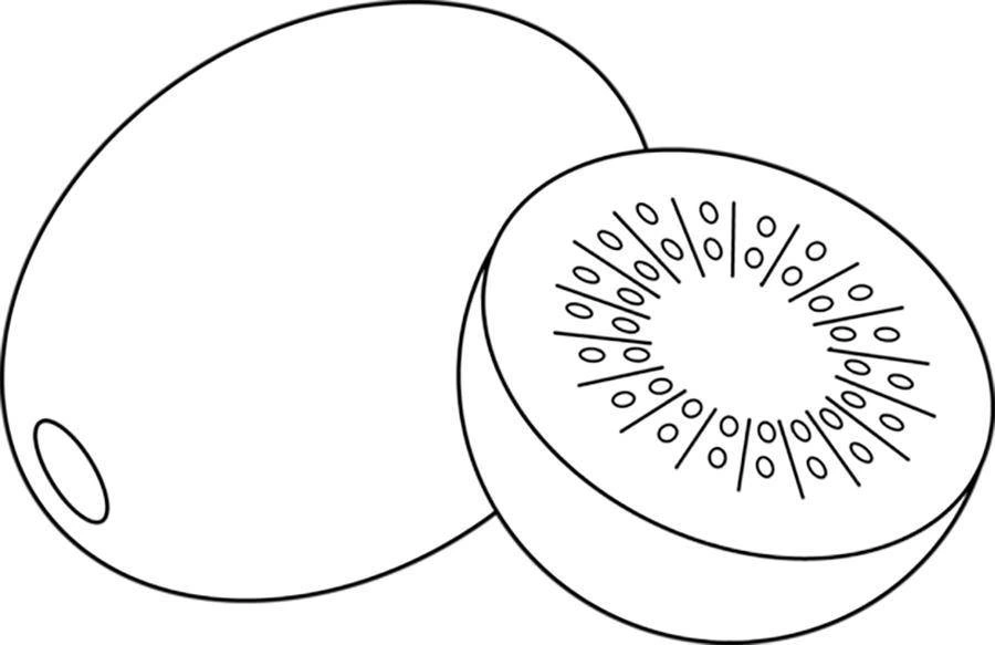 Kolorowanka duże kiwi i przekrojone
